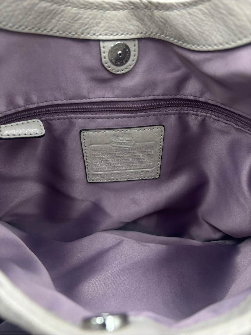 Coach Kristin Leather Pleated Floral Appliqué Hobo Shoulder Bag Ivory Taupe 2010